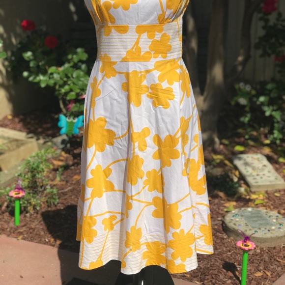 Maggy London Yellow Floral Fit and Flare - Picture 2 of 7